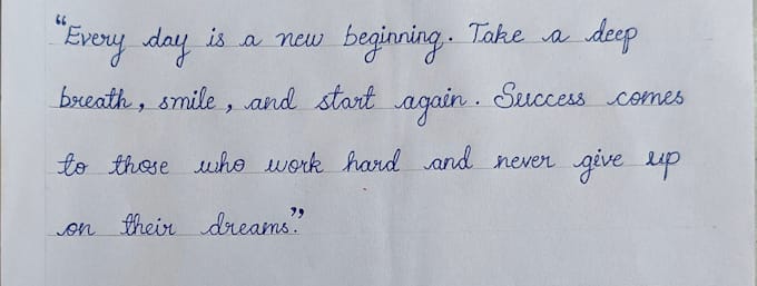 write beautiful cursive handwriting for quotes and letters