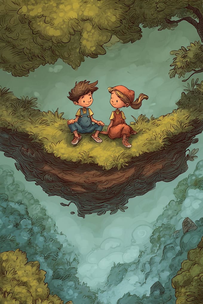 illustrate childrens book with animal characters