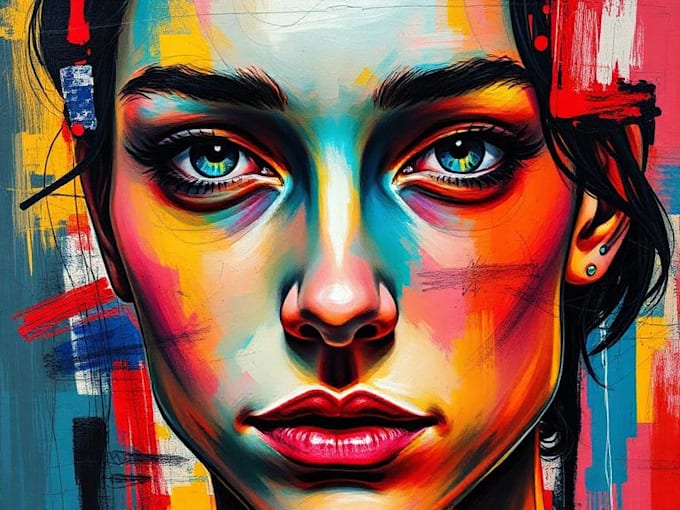 paint abstract art portrait based on your personality