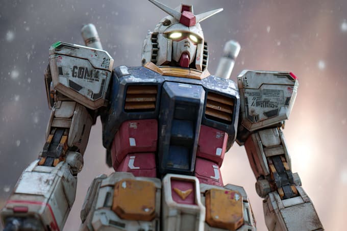 create retro mecha or scifi gundam art