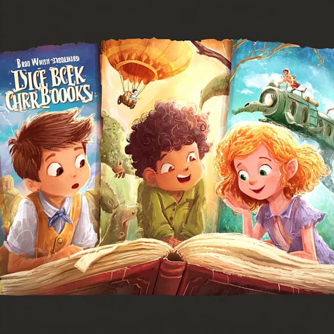 create a magical childrens book cover that captivates