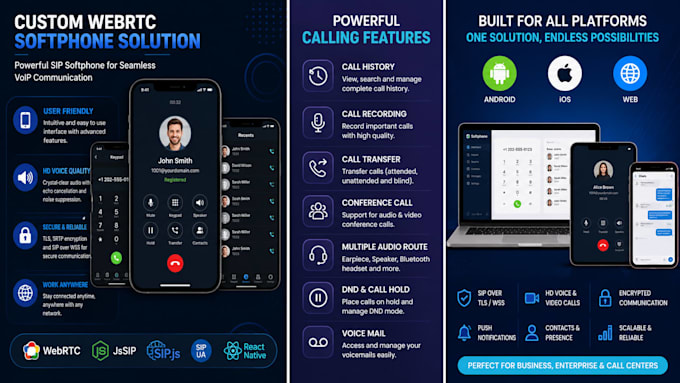 create a custom sip client for voip calling and real time communication