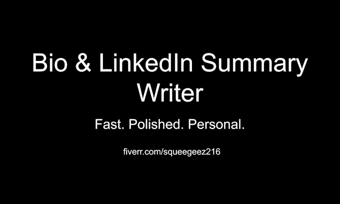 write a professional bio or linkedin summary that gets you noticed