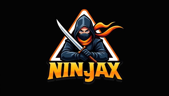 design creative ninja sword mascot logo in 1 day
