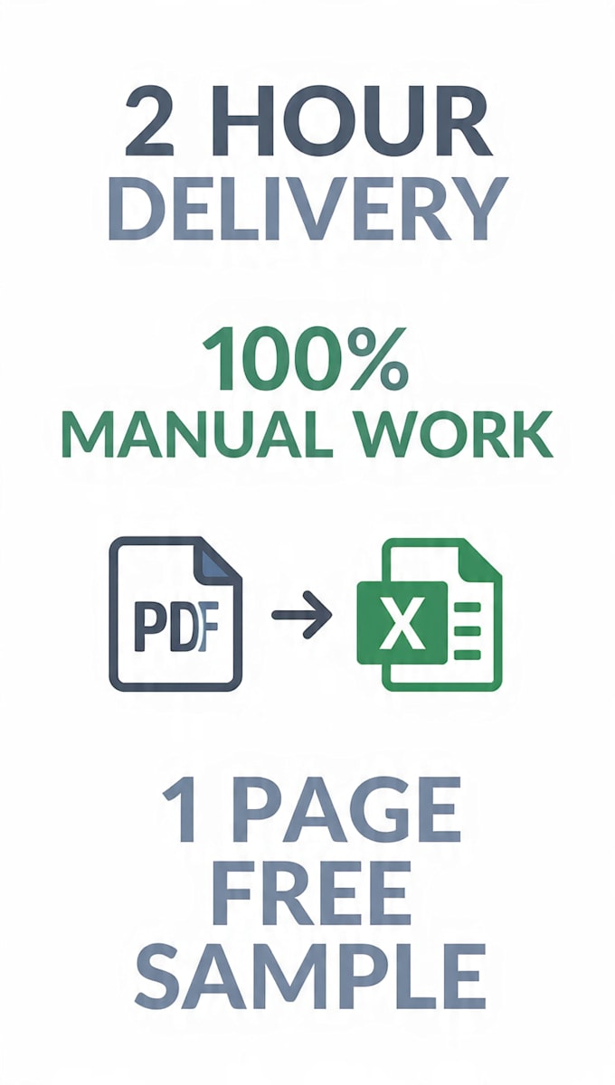 do fast and accurate excel data entry,pdf to excel