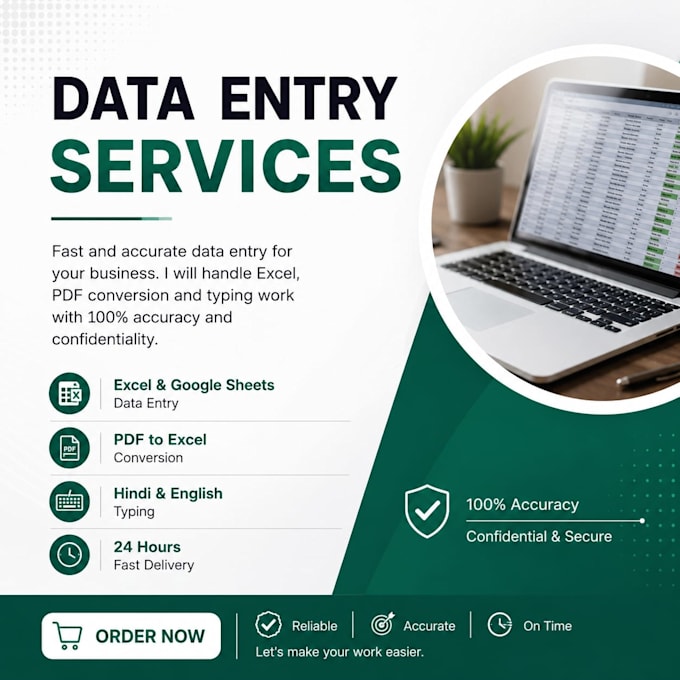 do fast and accurate data entry, excel, copy paste and typing work