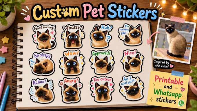 create a x12 pack custom pet stickers
