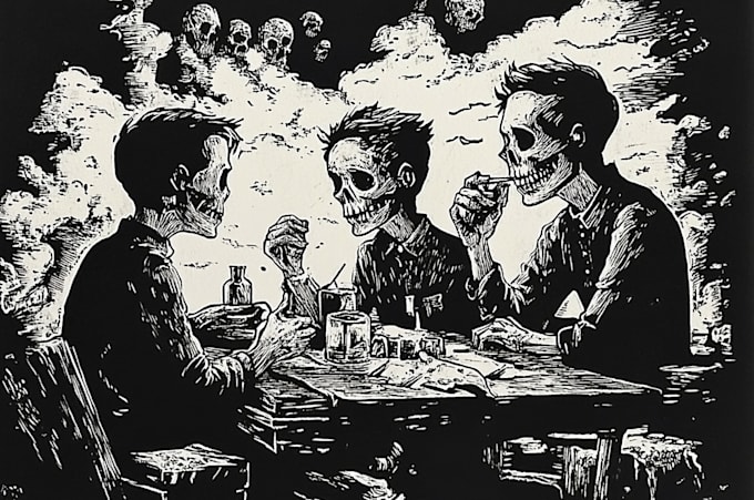 create stunning linocut or woodcut style illustrations