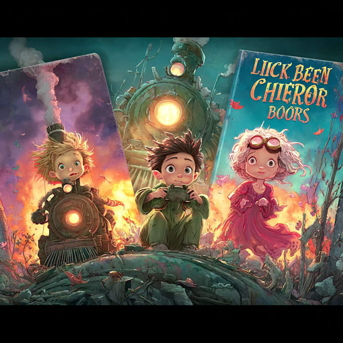 create a beautiful childrens book cover illustration