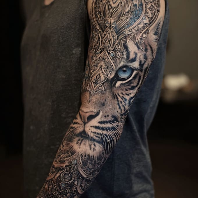 draw a attractive tattoo sleeve art