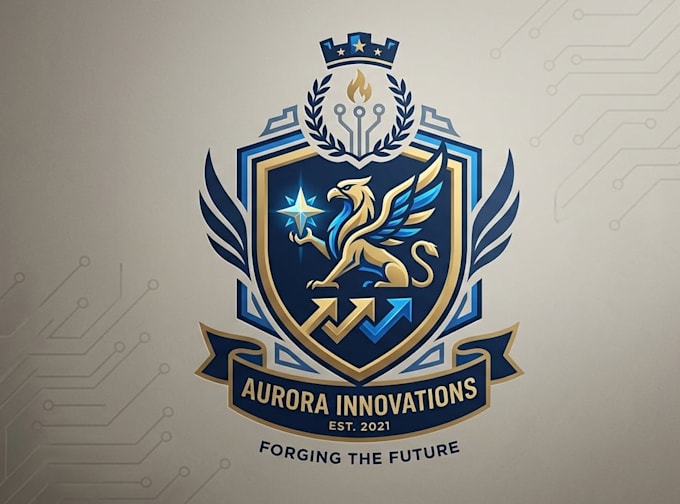 do a modern luxury heraldic crest logo design