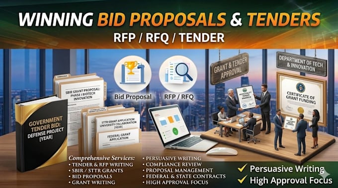 write winning bid proposal, rfp, rfq and government contract proposal