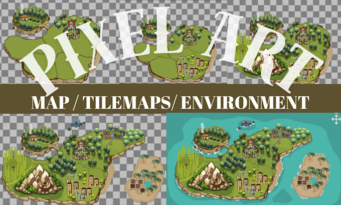 pixel art map, overworld tilemaps, rpg game fantasy world map design dungeon map