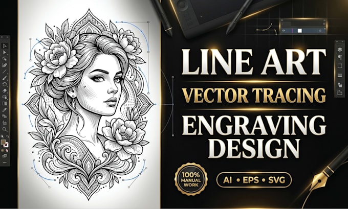 Line Engraving Examples Create line art illustration, engraving, vector tracing and raster to ...