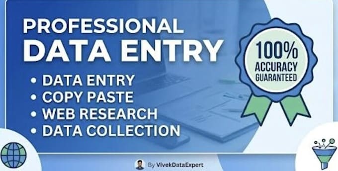 do accurate data entry, excel, copy paste, PDF to excel and typing