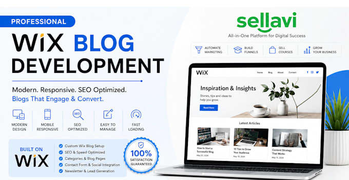 design a modern wix blog website for your businessstore