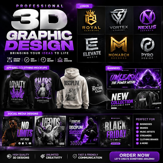 create stunning 3d graphic designs for your brand