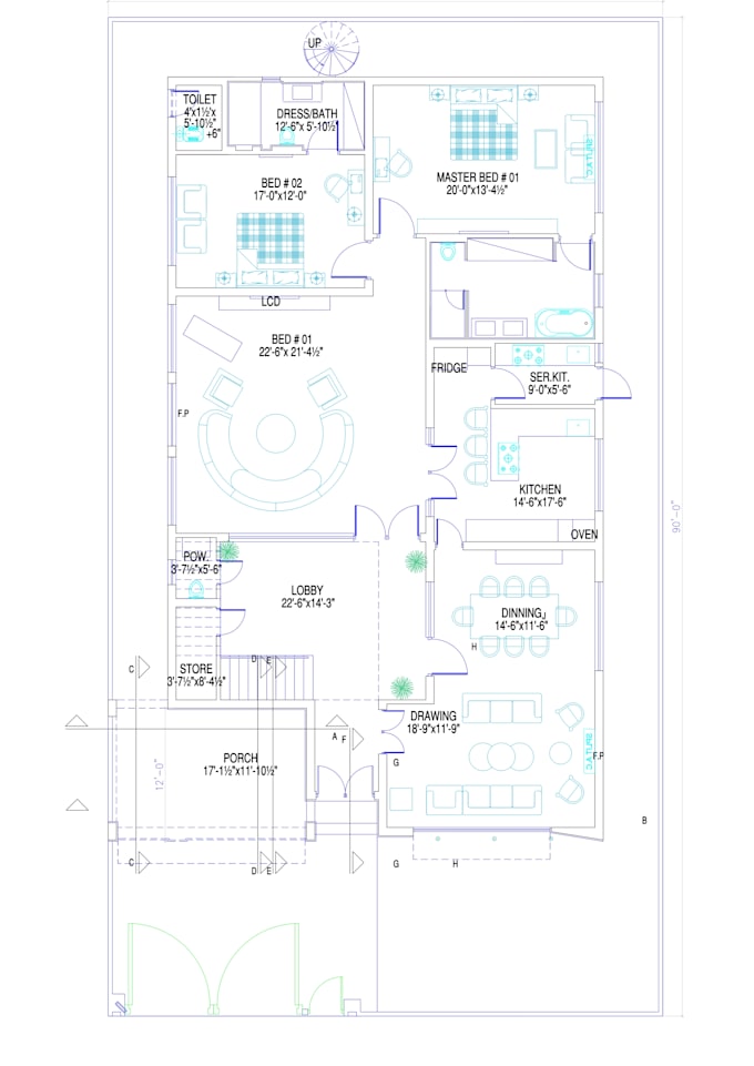 create professional 2d autocad floor plans and house drawing