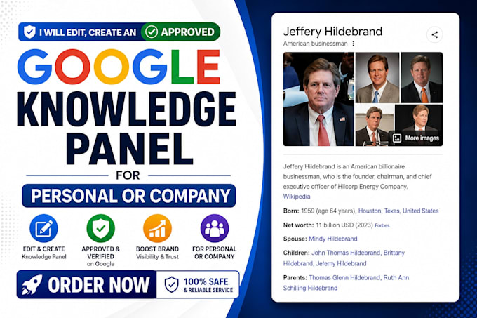 create an approve google knowledgepanel knowledgegraph for brand and personal