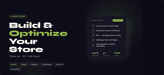 create a custom shopify store with SEO optimization