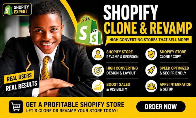 design, redesign shopify store, clone, revamp, copy shopify  website