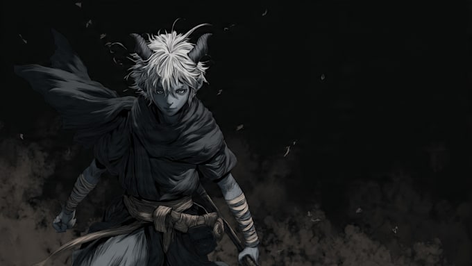 your fantasy character portrait in dark painterly style
