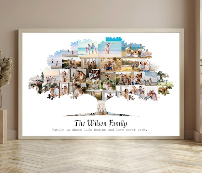Create personalized family tree photo collage by Cobydesignt | Fiverr