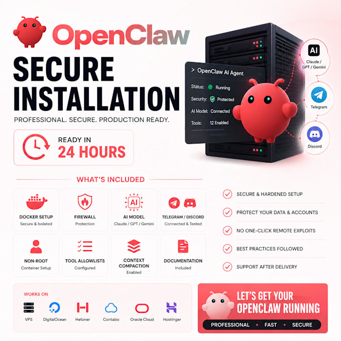 install openclaw on your vps or hostinger with security hardening and ai setup
