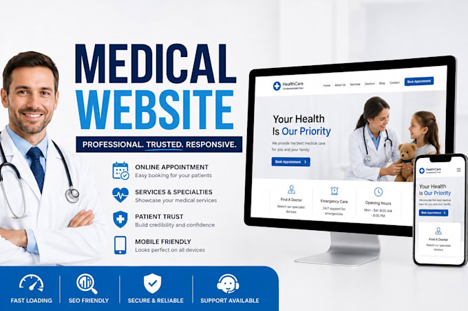build a medical wordpress website with online  appointment booking