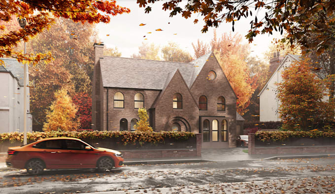remodel existing building for renovation, tenant improvement 3d rendering, cgi
