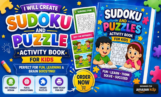 Create sudoku book, word search and puzzle activity book for kids and ...