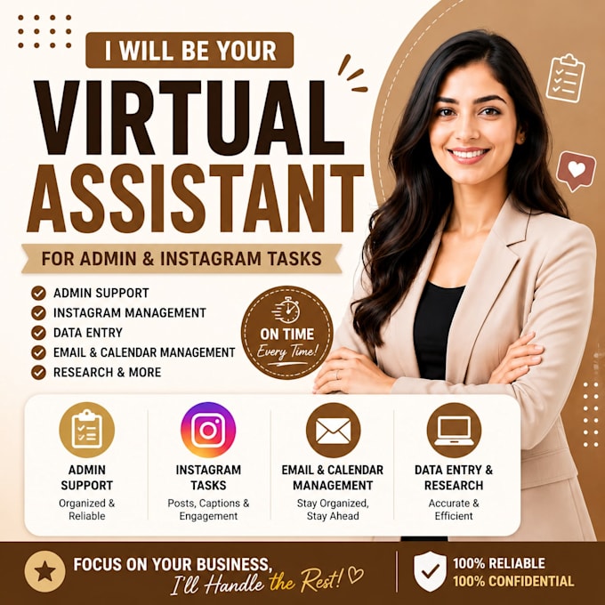 be your virtual assistant for admin and instagram tasks