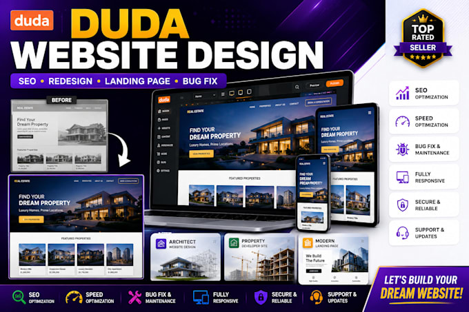 design redesign duda website landing page SEO and maintenance