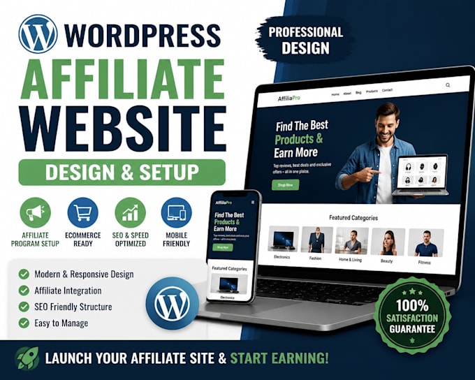 professional wordpress design for affiliate marketing  ecommerce sites