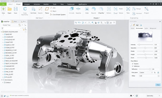 do 3d cad model solidworks rendering and prototype design using creo parametric