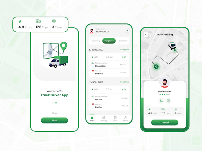 logistic app, transportation app, carpooling app, fleet app, tracking app
