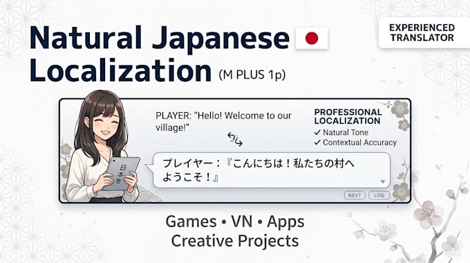 Manually localize japanese naturally for games and creative projects by ...