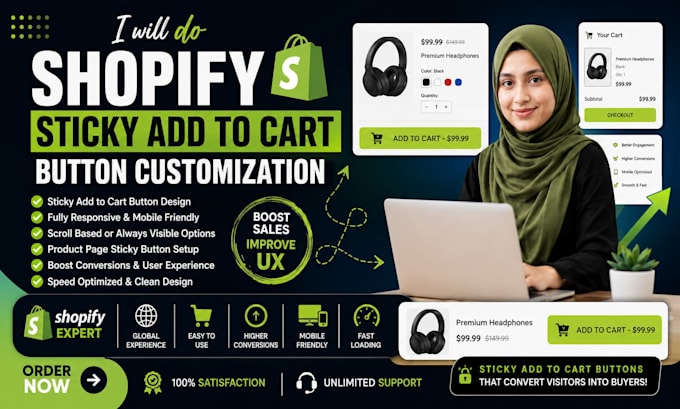 do shopify sticky add to cart button customization