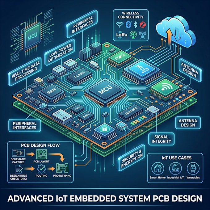 develop iot embedded system pcb design