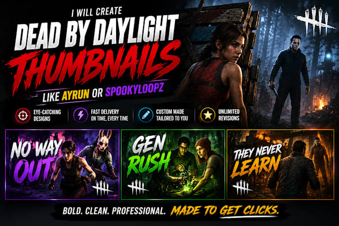 create dead by daylight thumbnails for your entertainment