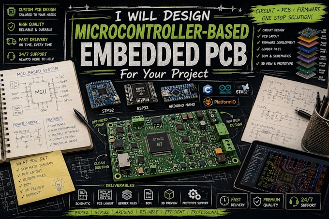 design microcontroller based embedded pcb for your project