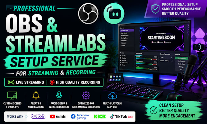 setup streamlabs and obs for both streaming and recording purpose