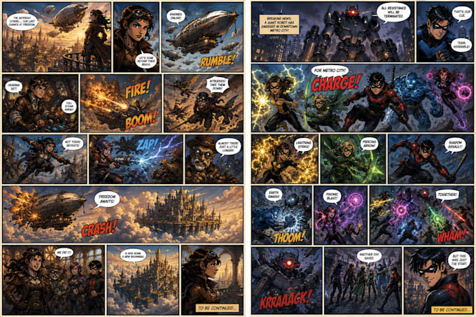 create comic panels comic strips for webcomics sequential art storyboard artist