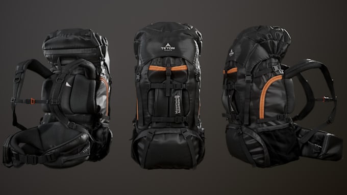 do realistic 3d backpack model, bag animation, cgi bag product design, 3d render