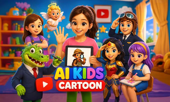 do 3d ai cartoon video animation for youtube