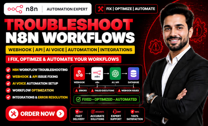 troubleshoot n8n webhook API ai voice automation workflows integrations