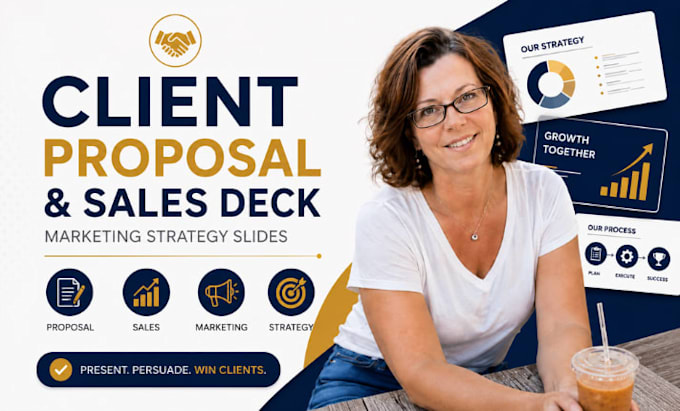 client proposal presentation, sales deck, marketing strategy slides design