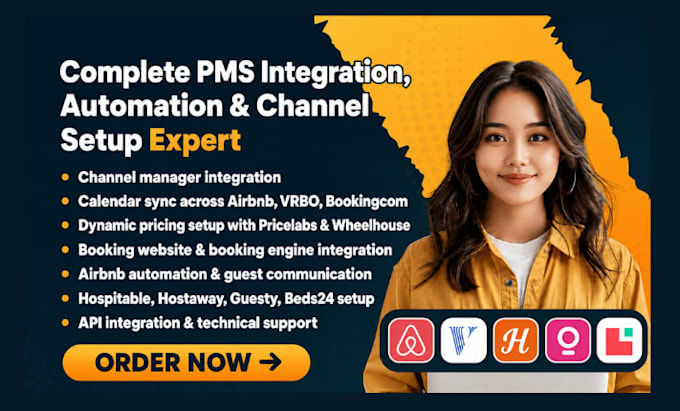 setup airbnb pms channel manager hostpitable hostaway guesty bed24 logify smoobu