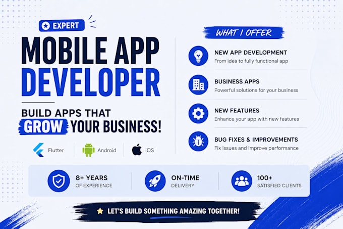 do mobile app development, ios app development, flutterflow mobile app developer