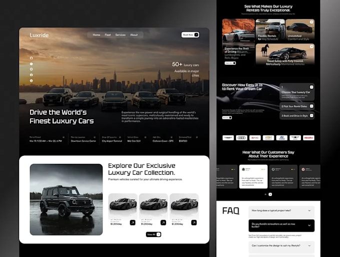 create uber clone website, limousine website, taxi website, ride hailing website